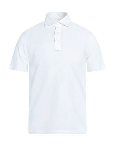 LUIGI BORRELLI NAPOLI Polo shirt Off white 58% Linen, 42% Cotton