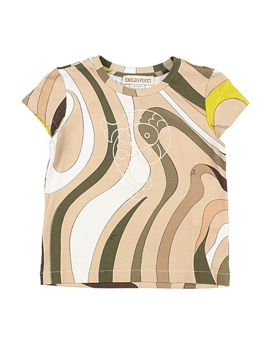 PUCCI T-shirt Khaki 94% Cotton, 6% Elastane