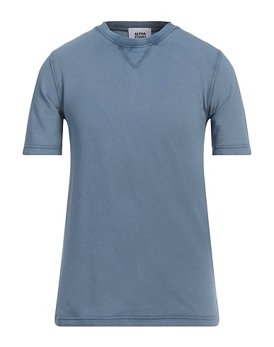 ALPHA STUDIO Basic T-shirt Pastel blue 100% Cotton