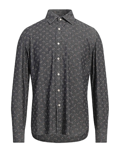 LUIGI BORRELLI NAPOLI Patterned shirt Charcoal 100% Cotton