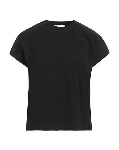 ALPHA STUDIO Basic T-Shirt Black 95% Cotton, 5% Elastane, Polyamide