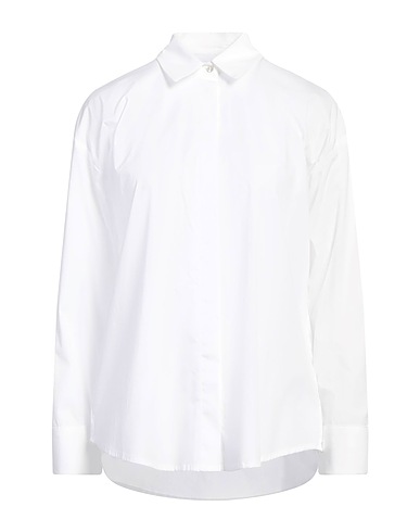 ALPHA STUDIO Solid color shirts & blouses White 98% Cotton, 2% Elastane