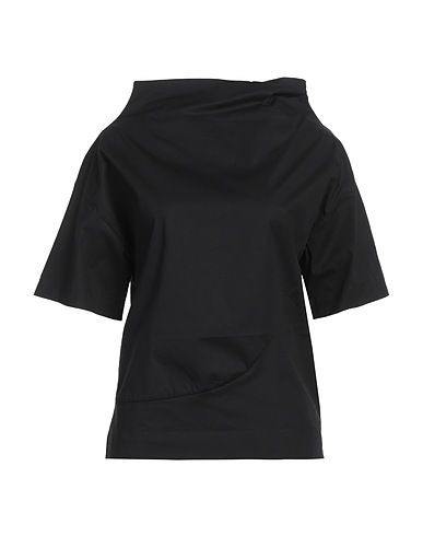 ALPHA STUDIO Top Black 98% Cotton, 2% Elastane
