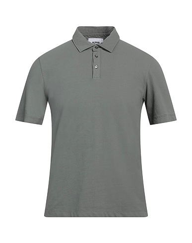 ALPHA STUDIO Polo shirt Dark green 96% Cotton, 4% Elastane