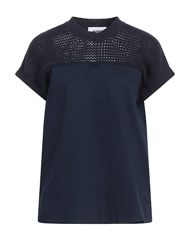 ALPHA STUDIO Top BLU NOTTE 68% Cotton, 32% Polyamide
