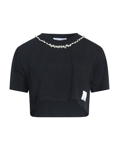 RIVULET Cropped Top Schwarz 100% Baumwolle
