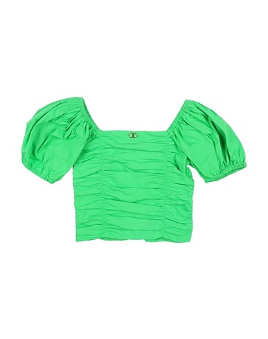TWINSET Top Green 97% Cotton, 3% Elastane
