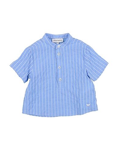 EMPORIO ARMANI Patterned shirt BLU CHIARO 99% Cotton, 1% Elastane