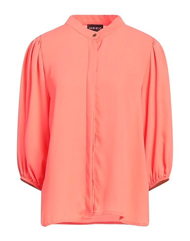 NAM-MYO Solid color shirts & blouses Coral 100% Polyester