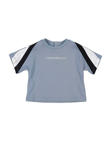 EMPORIO ARMANI T-shirt Celeste 100% Cotone