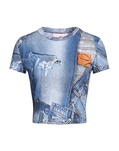 CHIARA FERRAGNI Crop top Blue 100% Cotton