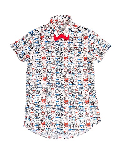 AUSTIN MEKS Camicia fantasia Avorio 97% Cotone, 3% Elastan