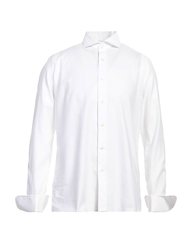 LUIGI BORRELLI NAPOLI Solid color shirt White 100% Cotton