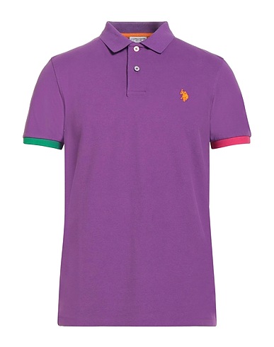 U.S.POLO ASSN. Polo shirt Purple 95% Cotton, 5% Elastane