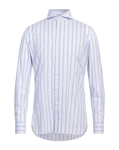 LUIGI BORRELLI NAPOLI Striped shirt Sky blue 100% Cotton