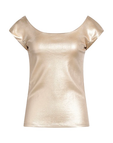 CHIARA BONI LA PETITE ROBE Top Gold 100% Viscose, Polyamide, Elastane