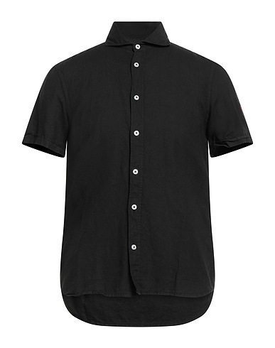 COOPERATIVA PESCATORI POSILLIPO Solid color shirt 50% Cotton, 50% Linen