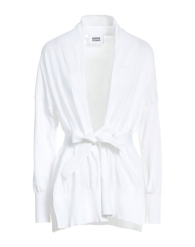 ALPHA STUDIO Cardigan White 100% Cotton