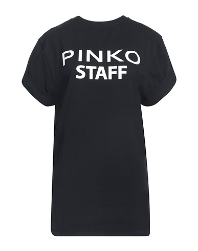 PINKO T-shirt Black 100% Cotton, Elastane