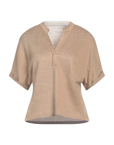 MAJESTIC FILATURES T-shirt Khaki 100% Linen