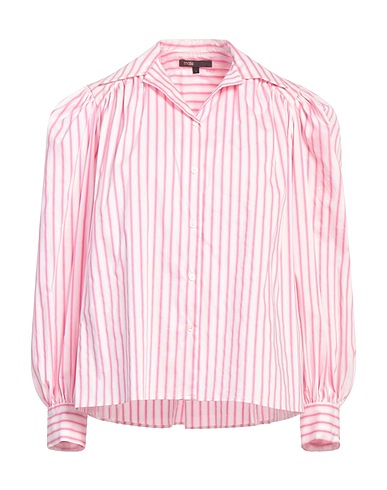 MAJE Striped shirt Pink 82% Cotton, 15% Polyamide, 3% Elastane