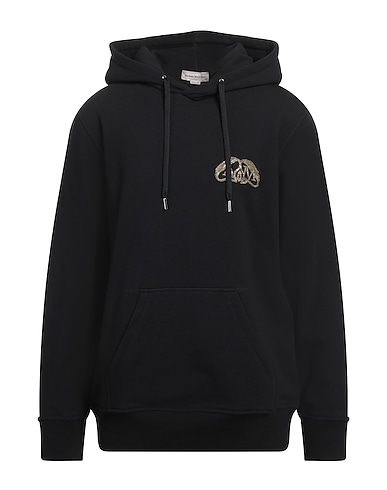 MCQUEEN Толстовка Чёрный 100% Хлопок, Эластан, Шелк, Металлическое волокно