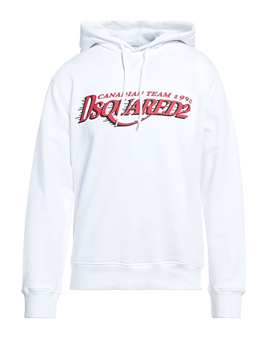 DSQUARED2 Hooded track jacket  White 100% Cotton
