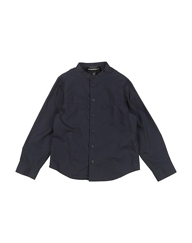 EMPORIO ARMANI Camicia tinta unita Blu navy 100% Cotone