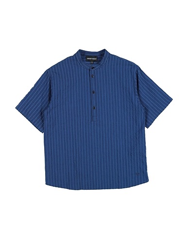 EMPORIO ARMANI Patterned shirt Blue 99% Cotton, 1% Elastane