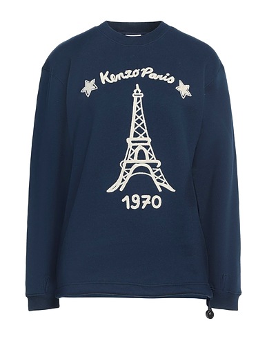 KENZO Sweatshirt Navy blue 100% Cotton, Elastane, Acrylic, Wool