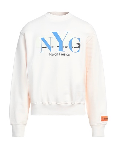 HERON PRESTON Sweatshirt Off white 100% Cotton, Elastane, Polyester