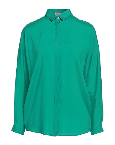 24 BLOOMING Solid color shirts & blouses Emerald green 95% Silk, 5% Elastane