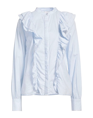 VILA Striped shirt Sky blue 100% Cotton