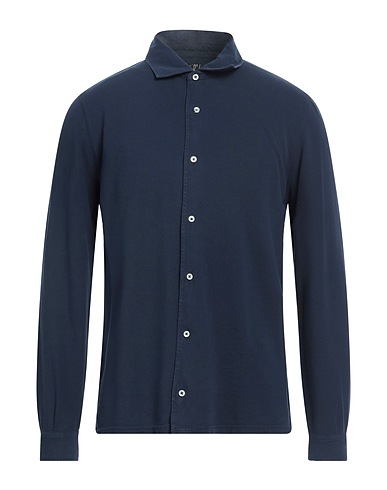 BL'KER Chemise de couleur unie Bleu nuit 100% Coton