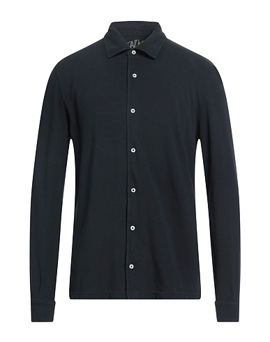 BL'KER Solid colour shirt Black 100% Cotton