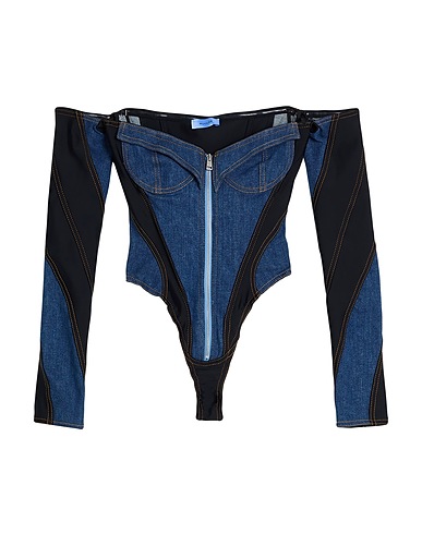 MUGLER ΜΠΛΟΥΖΑΚΙΑ Μπλε 91% Βαμβάκι, 7% Ελαστοπολυεστέρας, 2% Καουτσούκ, Πολυαμίδη, Ελαστάνη