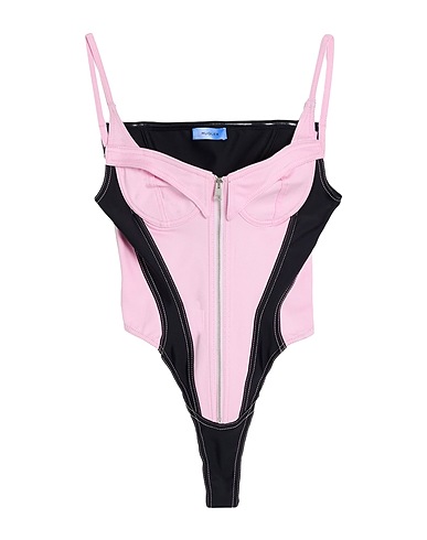 MUGLER TOPS & TEES Pink 98% Cotton, 2% Rubber, Polyamide, Elastane