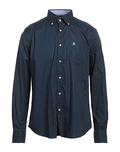 ARMATA DI MARE Patterned shirt Midnight blue 97% Cotton, 3% Elastane