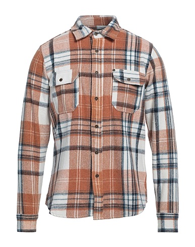 PONT DENIM Kariertes Hemd Braun 50% Acryl, 25% Polyester, 25% Baumwolle