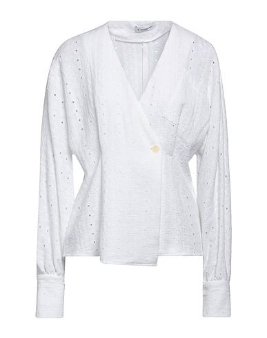 MANUEL RITZ Camicie e bluse in pizzo Bianco 100% Cotone