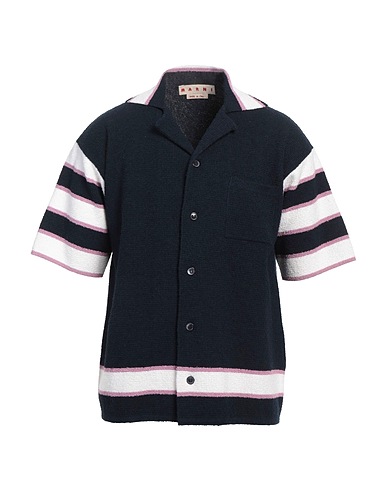 MARNI Patterned shirt Midnight blue 70% Cotton, 30% Polyamide