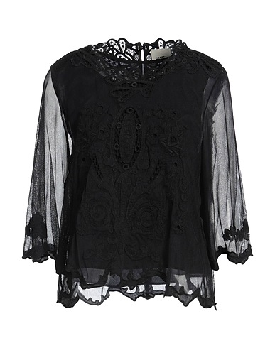 ISABEL MARANT Top Black 67% Polyamide, 33% Cotton, Silk
