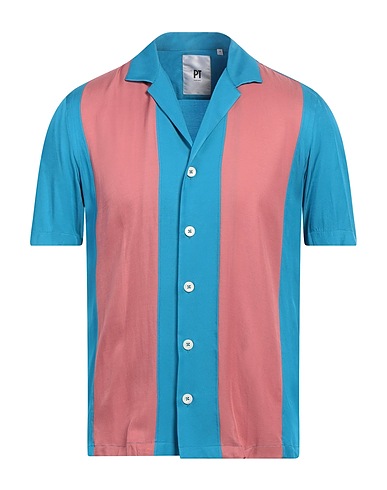 PT Torino Patterned shirt Azure 100% Viscose