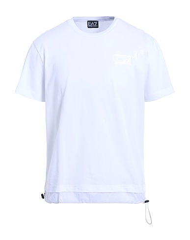 EA7 T-shirt White 100% Cotton, Polyamide