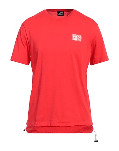 EA7 T-shirt Tomato red 100% Cotton, Polyamide