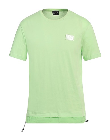 EA7 T-shirt Light green 100% Cotton, Polyamide