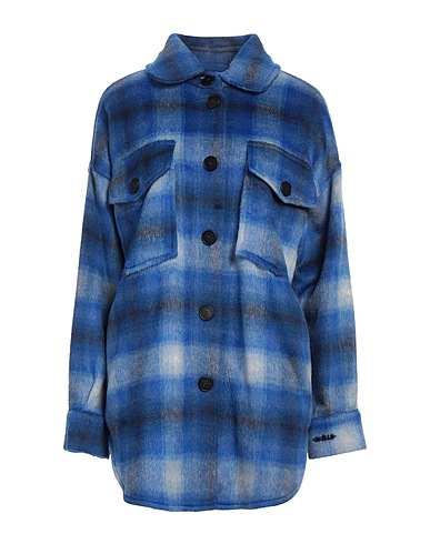 GAëLLE Paris Checked shirt Bright blue 40% Acrylic, 30% Polyester, 22% Wool, 5% Polyamide, 3% Other Fibres
