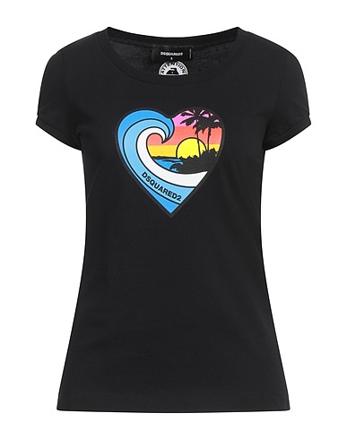 DSQUARED2 T-shirt Black 100% Cotton, Elastane