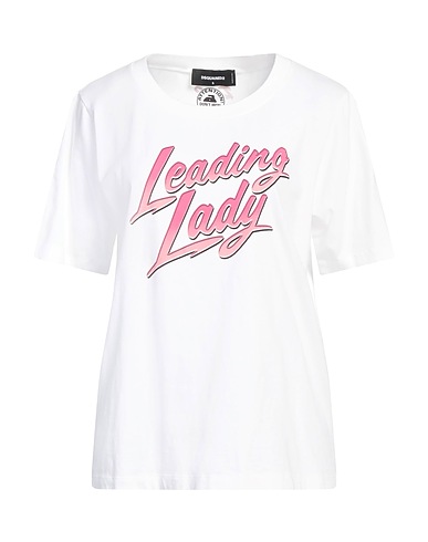 DSQUARED2 T-shirt Bianco 100% Cotone, Elastan