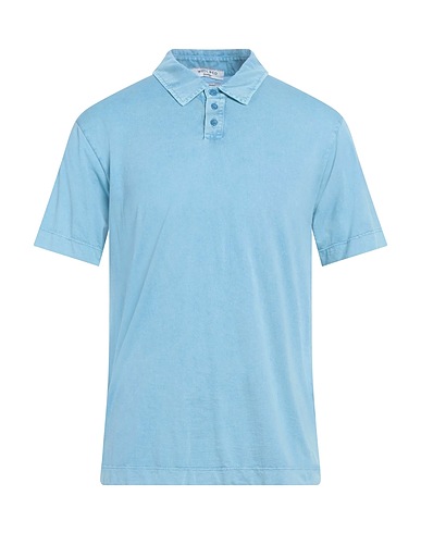 WOOL & CO Polo Celeste 100% Cotone Makò